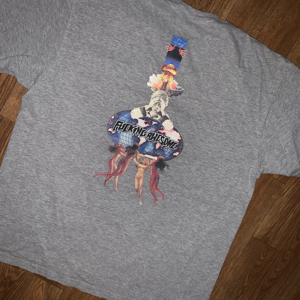 Fucking Awesome “World Kid” T-shirt heather gray